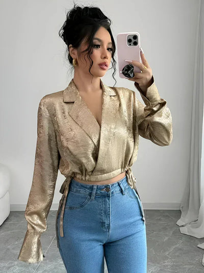 Rosilyn – elegante goldene bluse für damen