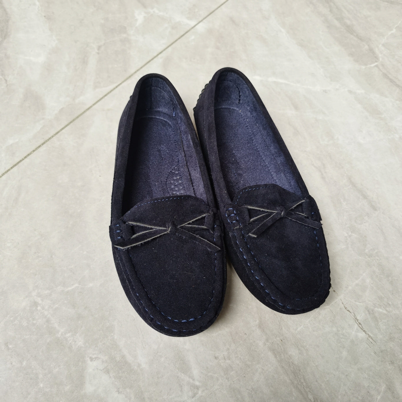 Retro Loafers mit Schleifen-Detail, Runde Zehen Slip-On Schuhe