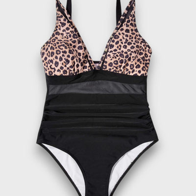 Liona – Badeanzug mit Animal Print und V-Ausschnitt