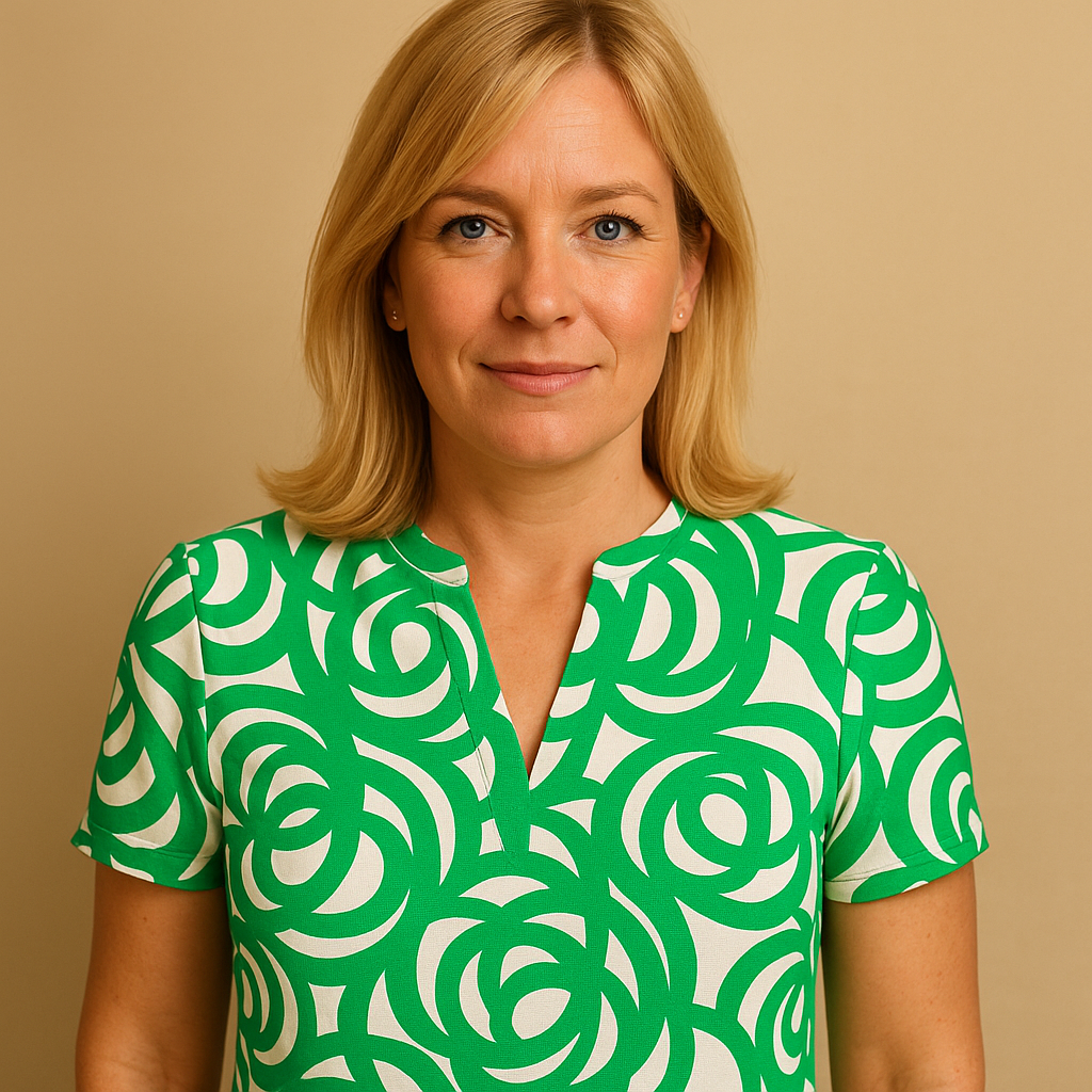 Monique | Kleid mit modischem Print und V-Ausschnitt