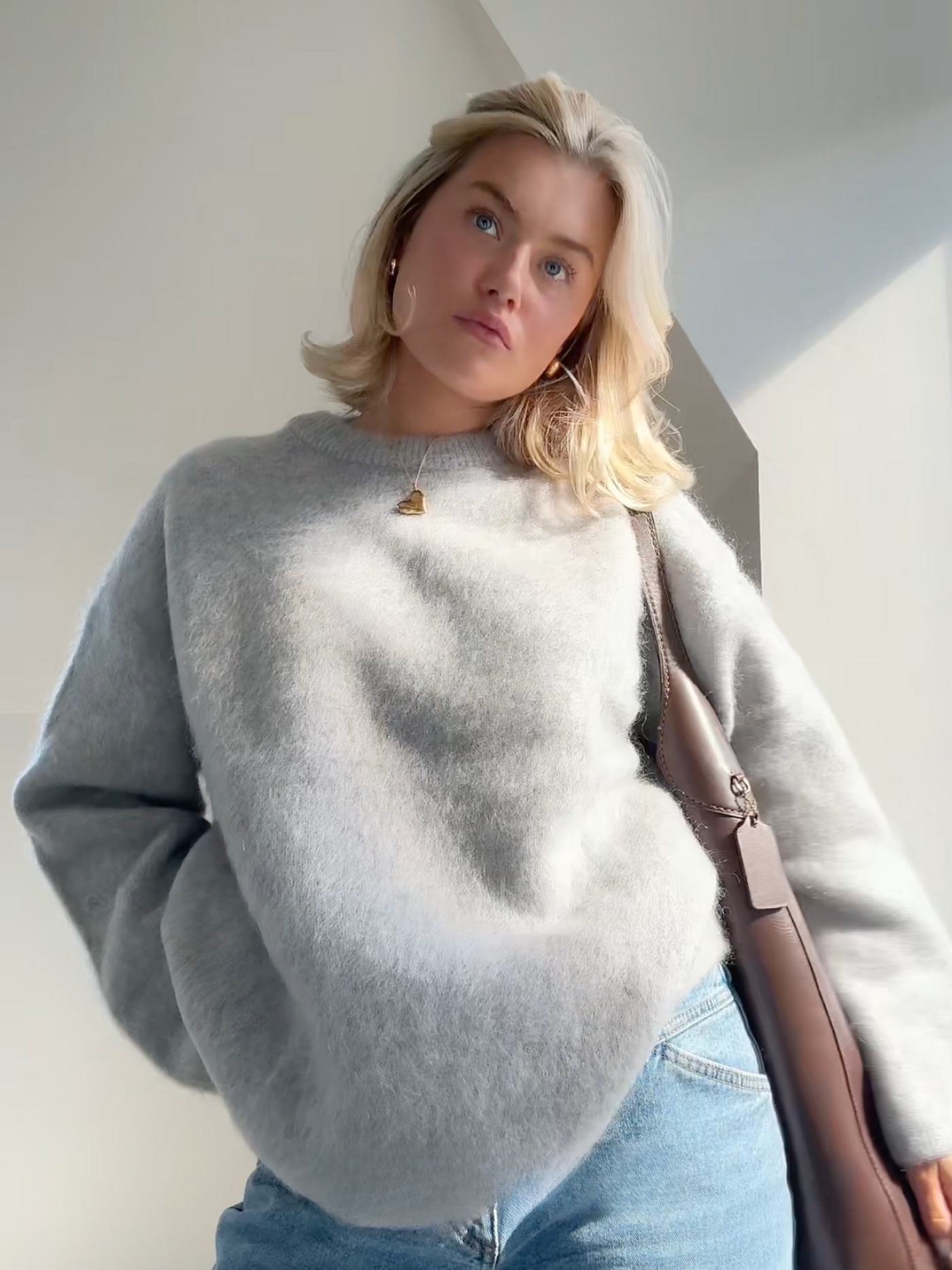 Sophia Mohair Rollkragenpullover mit klassischem Strickmuster
