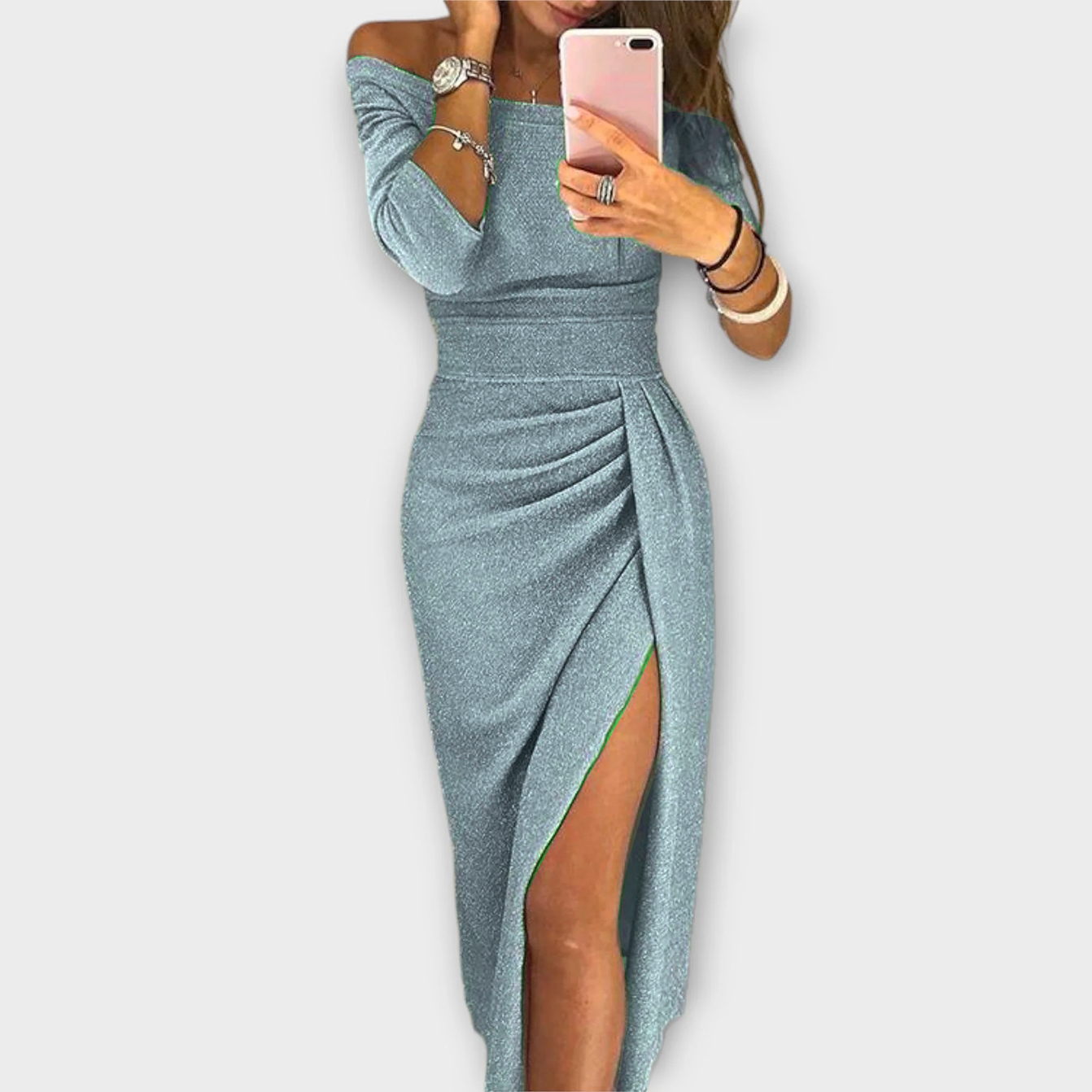 Elodie – Off-Shoulder Kleid mit Faltendetail