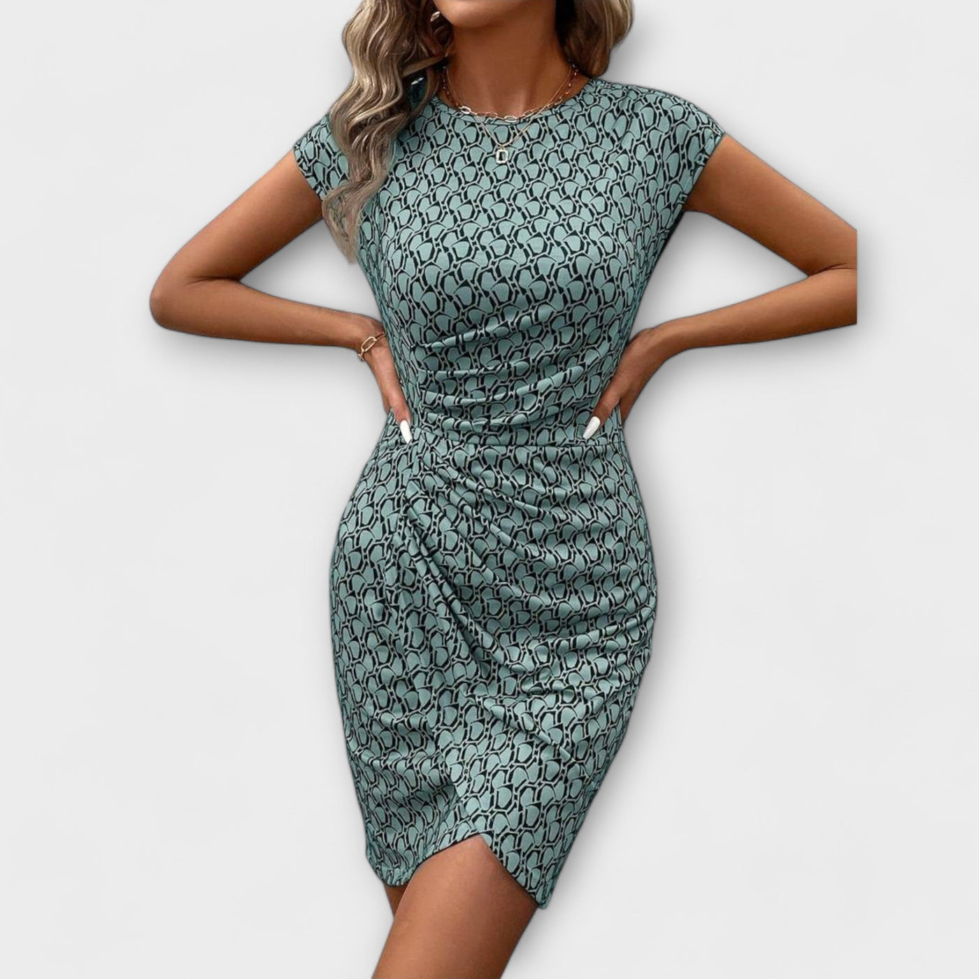Alinea – Kurzärmeliges Tulpenkleid mit Allover-Print