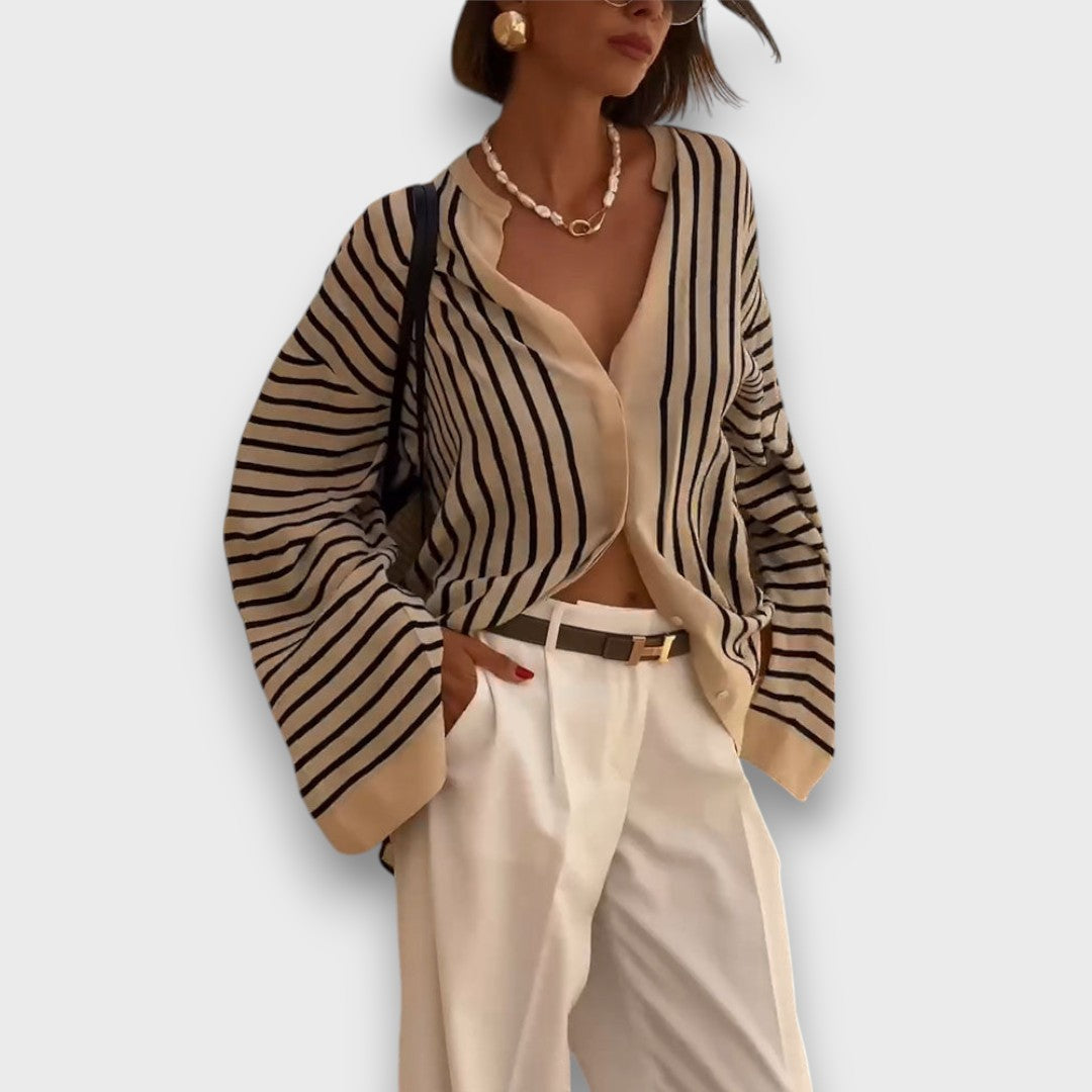 Maelis – Fließende Hemdbluse mit Vintage-Streifen