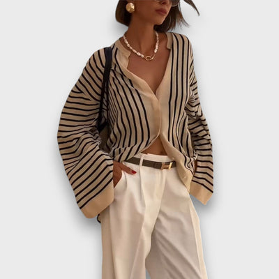 Maelis – Fließende Hemdbluse mit Vintage-Streifen