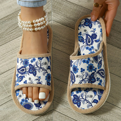 Damen Sommer-Hausschuhe – Leichte, Bunte Slippers mit Paisley-Muster