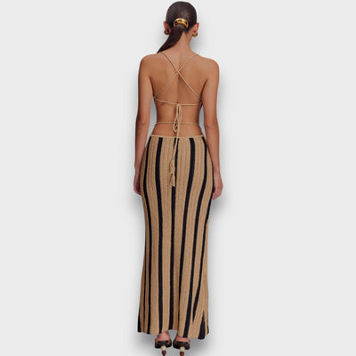 Serepha – Gehäkeltes Maxikleid mit Taillenband