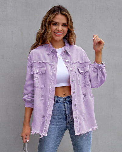 Valerie | Casual Ripped Shirt Jacke für den Streetstyle