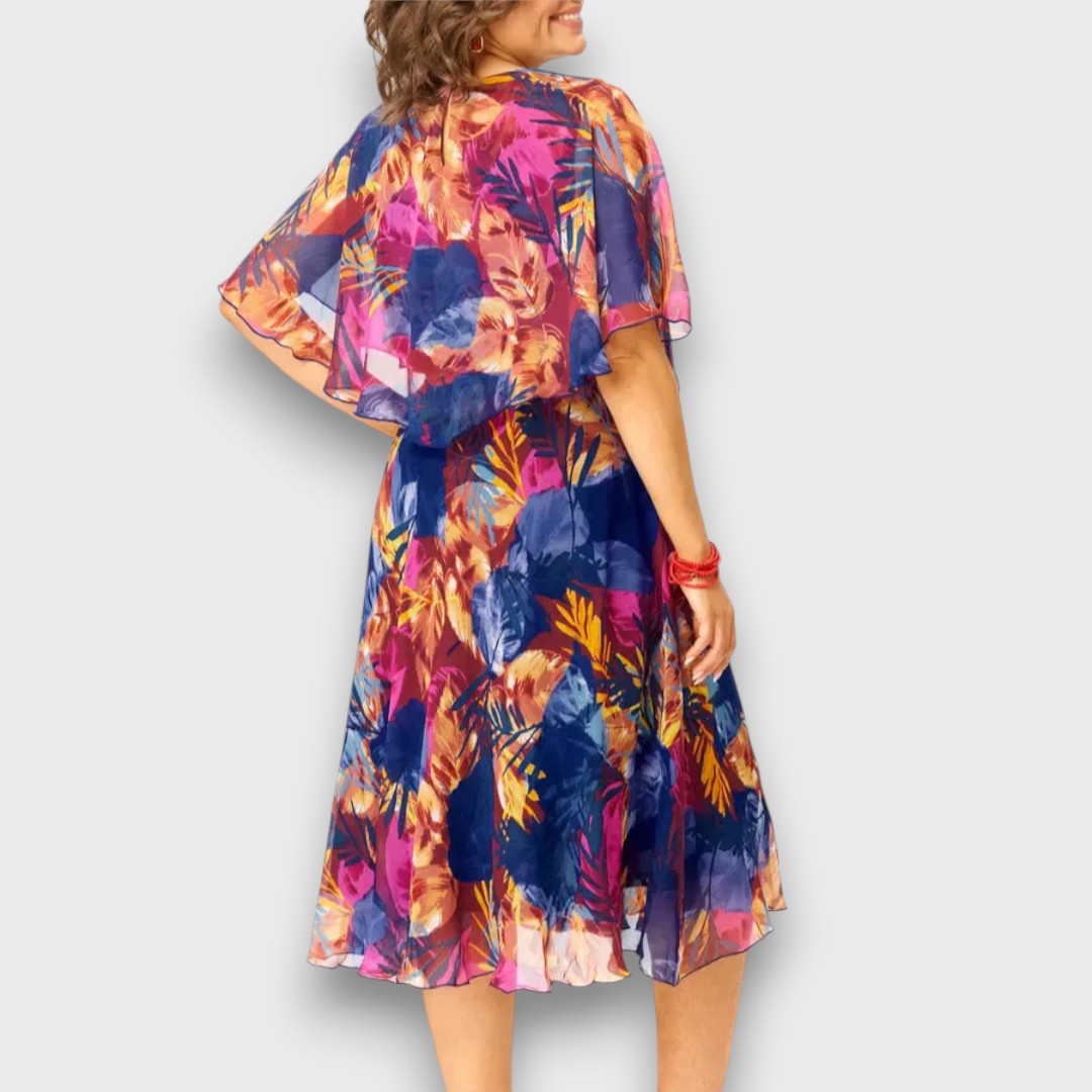 Elorina – Luftiges Chiffonkleid in leuchtenden Farben