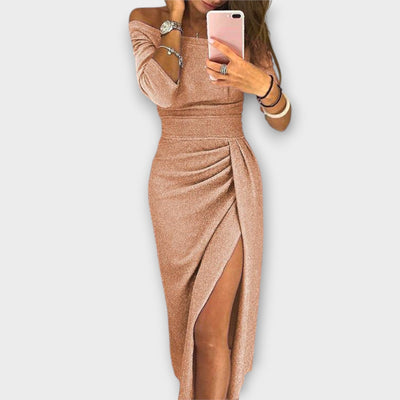 Elodie – Off-Shoulder Kleid mit Faltendetail