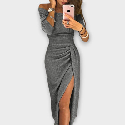 Elodie – Off-Shoulder Kleid mit Faltendetail