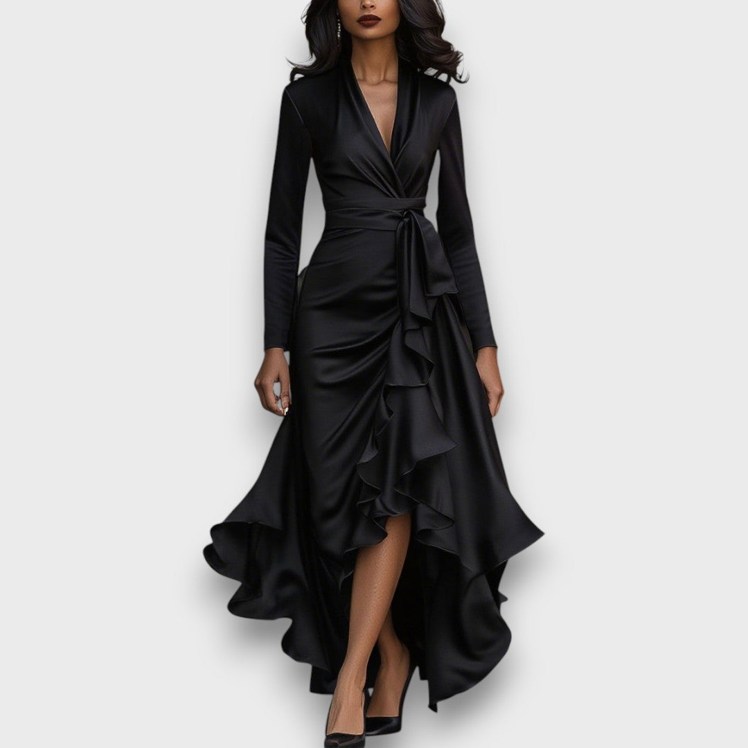 Marcelline – Drapiertes Maxikleid mit Rüschen