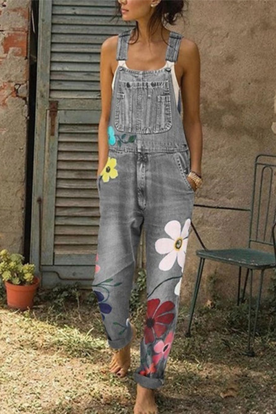Celestia - Ärmelloser Denim-Jumpsuit