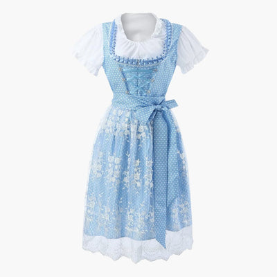 Besticktes Dirndl kleid mit Spitzenschürze für Damen - Oktoberfest 2025