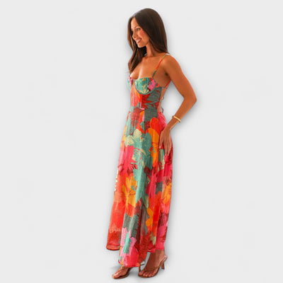 Audrey - Damenkleid mit floralem Design und Trägern - Elegant und Verführerisch