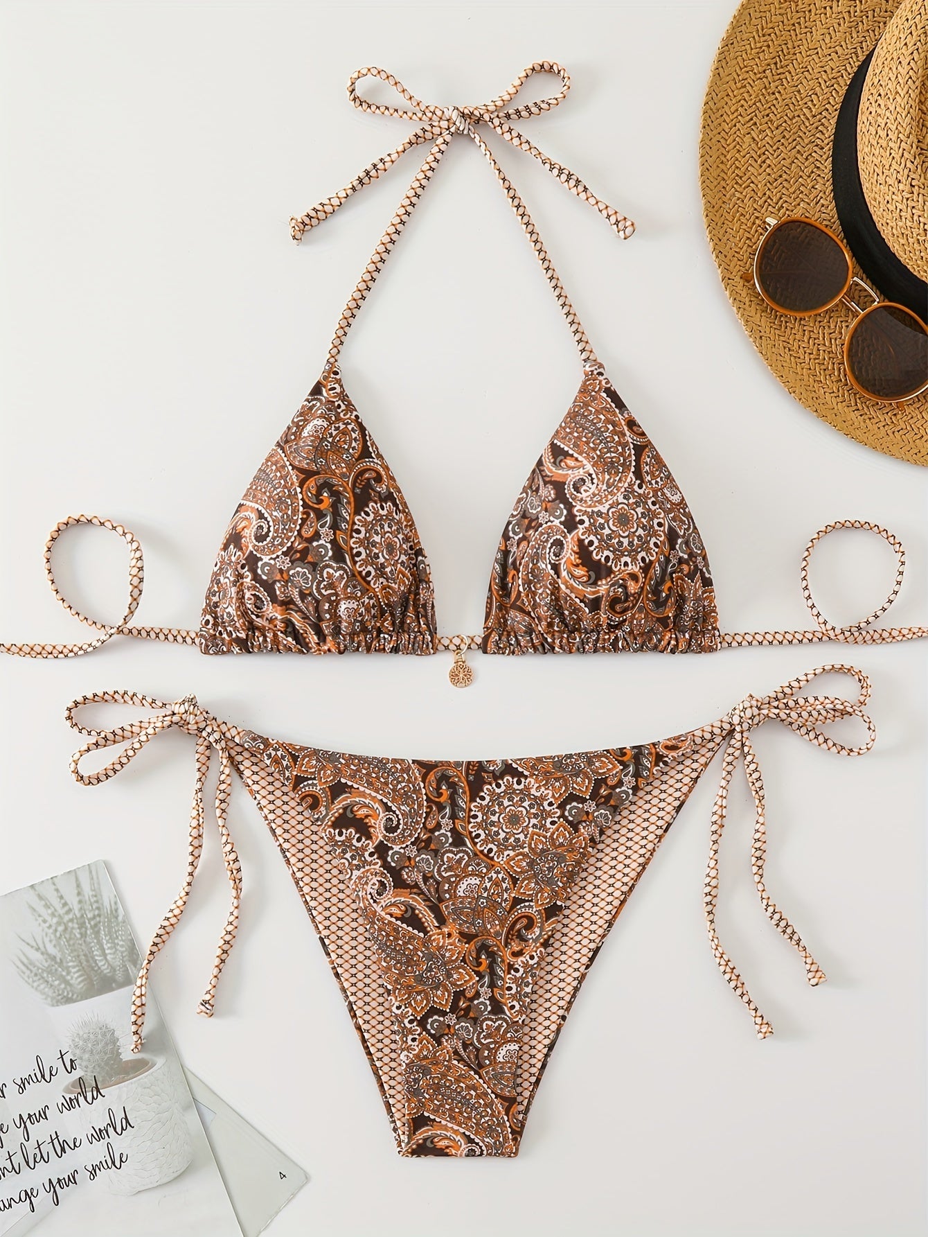 Bikini-Set mit Print – Sexy Neckholder & Hochgeschnittene Passform