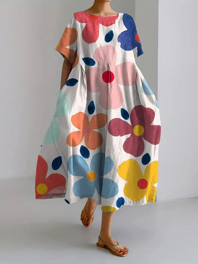 VALENTINA | Elegantes Sommerkleid mit Blumenmuster, schmeichelhafter Passform und garantierter Bewegungsfreiheit