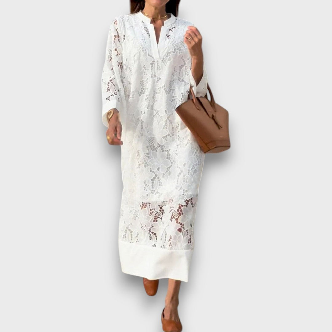 Ismee – Luftiges Kleid mit Print und kurzen Ärmeln