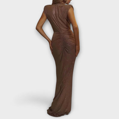 Thalya – Maxikleid mit tiefem V-Ausschnitt