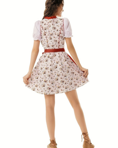Damen Blumenmuster Dirndlkleid | Festlich