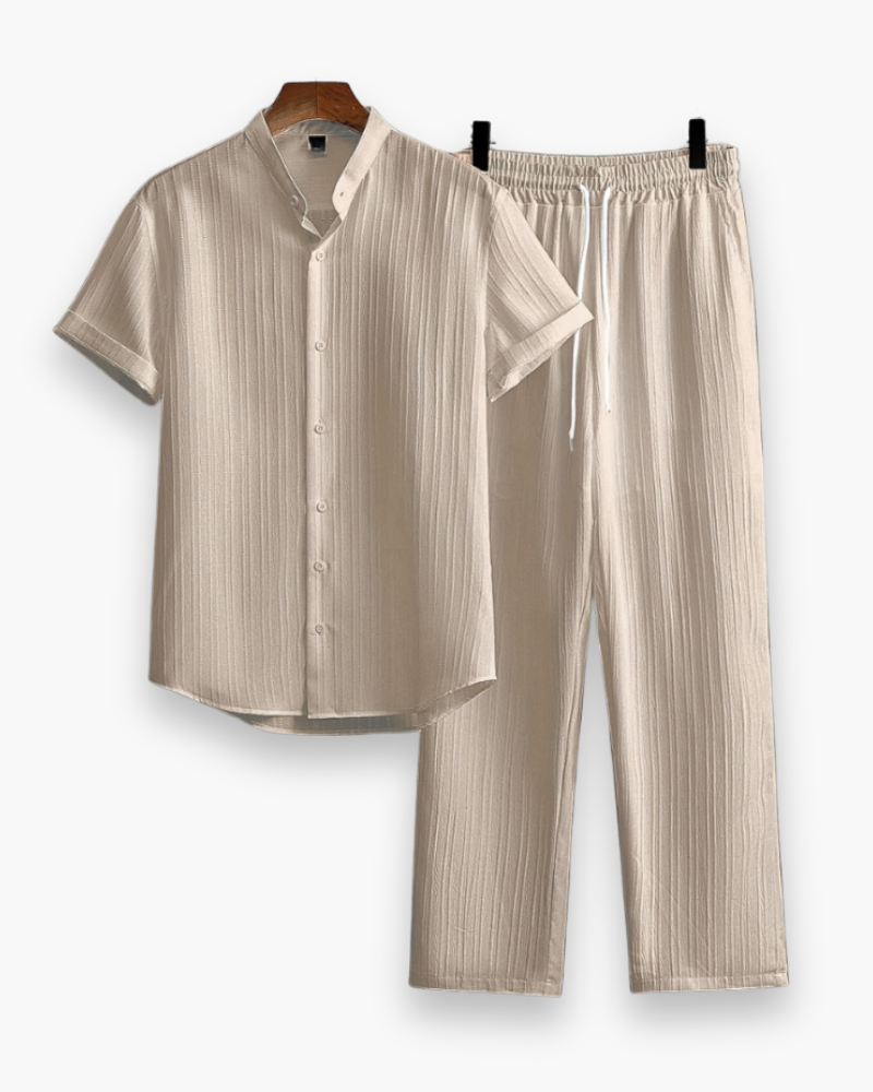 Herren Sommer Zweiteiler mit Kurzarmhemd & Hose | Lässig & Leicht