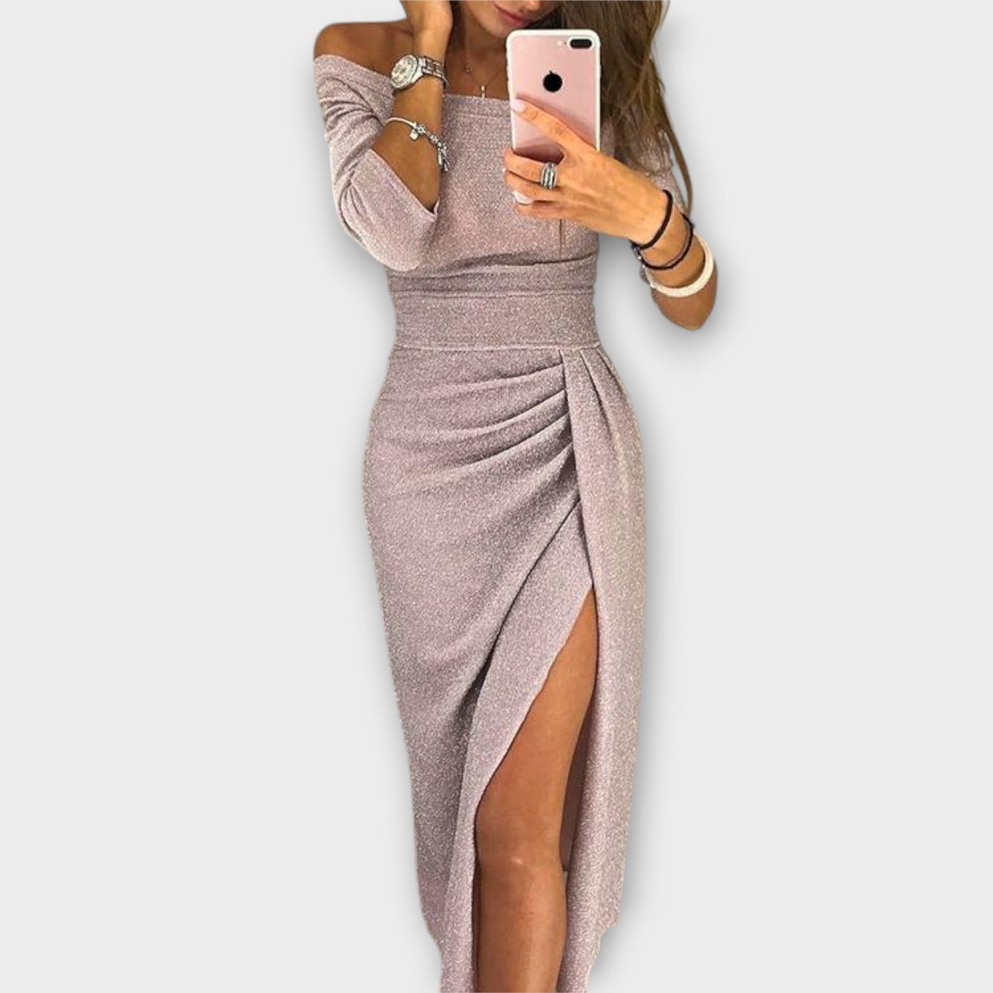 Elodie – Off-Shoulder Kleid mit Faltendetail