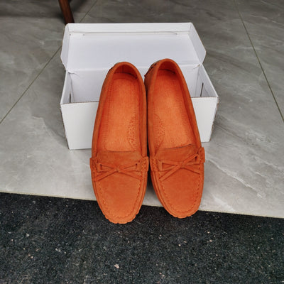 Retro Loafers mit Schleifen-Detail, Runde Zehen Slip-On Schuhe