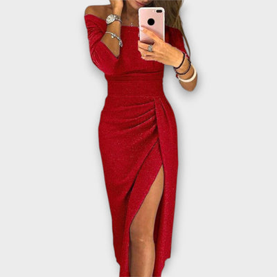 Elodie – Off-Shoulder Kleid mit Faltendetail