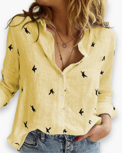 Damen Elegante Bluse | Klassischer Kragen, Langarm