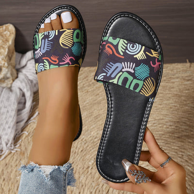 Renee® | Modische Sandalen mit Graffiti-Print