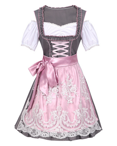 Damen Traditionelles Sommerkleid | Midi Dirndl in Rosa