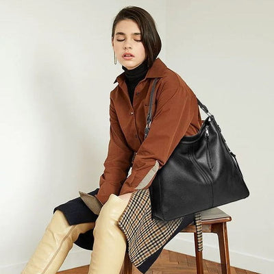 Freya | Elegante Leder-Einkaufstasche mit großem Fassungsvermögen