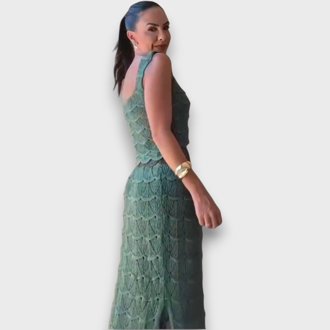 Lunara – Zweiteiler mit Häkelmuster aus Top und Rock