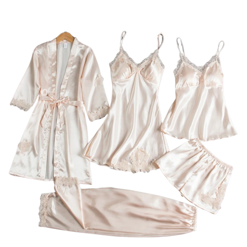 Livia | Luxurious 5-in-1 satin pyjama set für Damen