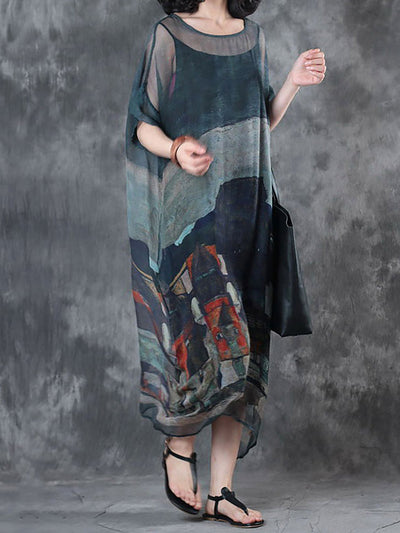 Despina | Luftiges Kleid mit lockerem Druckmuster