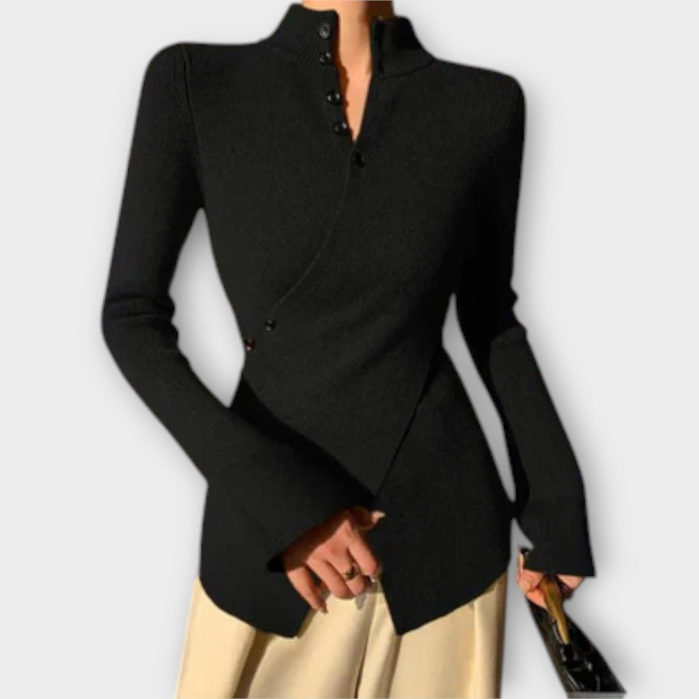 Mireko – Feinstrickpullover mit Knopfleiste