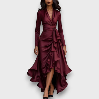 Marcelline – Drapiertes Maxikleid mit Rüschen