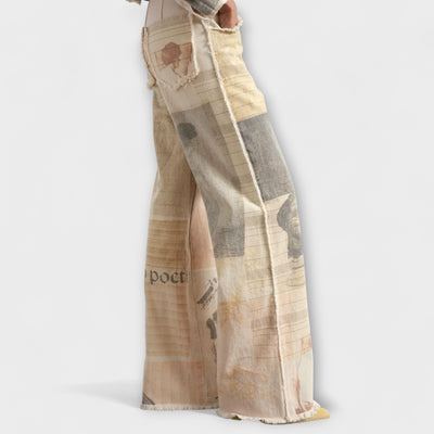 Rhea – Bedruckte Wide-Leg Jeans mit Vintage-Flair