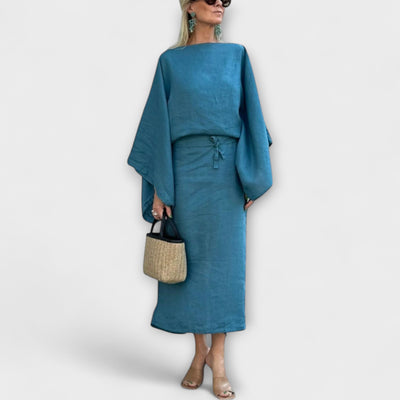 Talina – Kimono-inspiriertes Kleid mit Bindetail