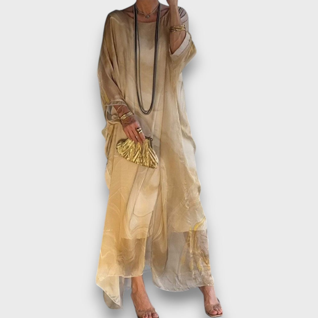 Marilou – Elegantes Maxikleid im Aquarellstil