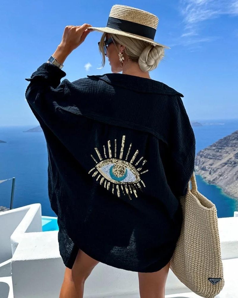 SORAYA – Legeres Hemd mit Pailletten und Perlen