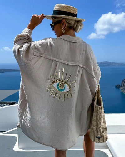 SORAYA – Legeres Hemd mit Pailletten und Perlen