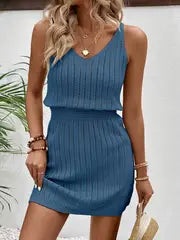 Brielle - Elegantes halbdurchsichtiges Kleid mit V-Ausschnitt für Damen