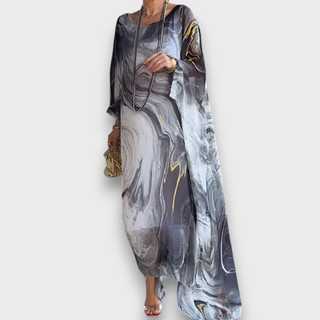 Marilou – Elegantes Maxikleid im Aquarellstil