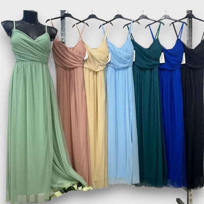 Nausica – Fließendes Kleid mit Schlitz und Spaghettiträgern