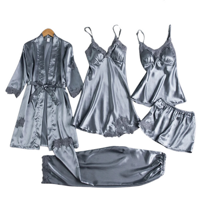 Livia | Luxurious 5-in-1 satin pyjama set für Damen