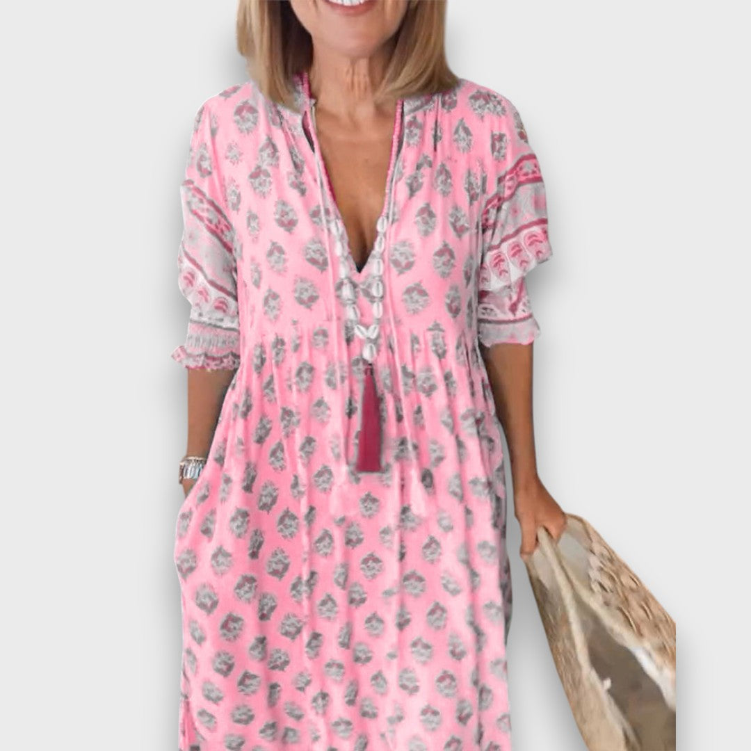 Flavienne – Kleid mit Ethno-Print und Boho-Charme