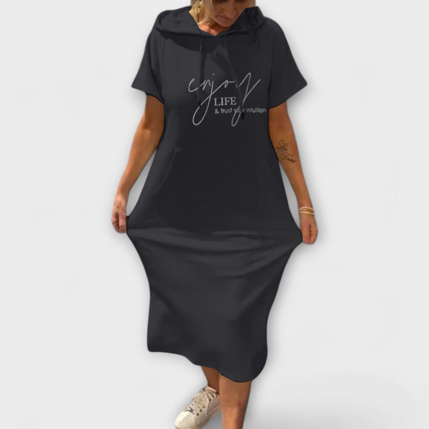 Daiselle – Lässiges Kapuzenkleid mit Taschen