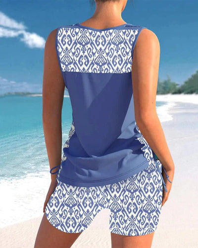 Lila® | Tankini mit Tribal-Print und gekreuzten Details