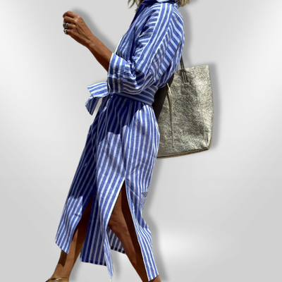 Selina | Gestreiftes Hemdkleid mit modernem Schnitt für stilvolle Frauen